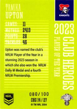 2024 NRL Traders Titanium - Club Heroes Green #CHG14 Tamika Upton Back